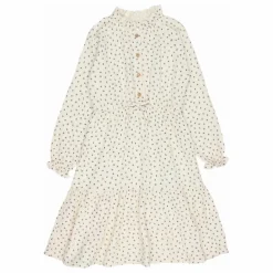 Sale Búho Robe Volants Gaze de Coton Bio | Ivoire