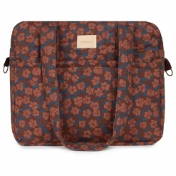 Nobodinoz Sac à langer imperméable Hyde Park Maroon Poppies || Sacs À Langer|Puériculture