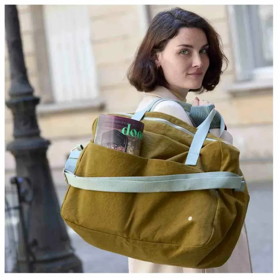 Discount La cerise sur le gâteau Sac de voyage en coton bio Iona | Gold