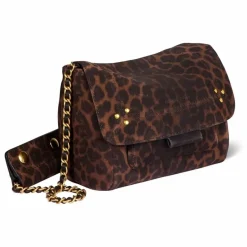 New Jérôme Dreyfuss Sac Lulu S Croûte Velours Léopard | Marron