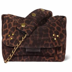New Jérôme Dreyfuss Sac Lulu S Croûte Velours Léopard | Marron