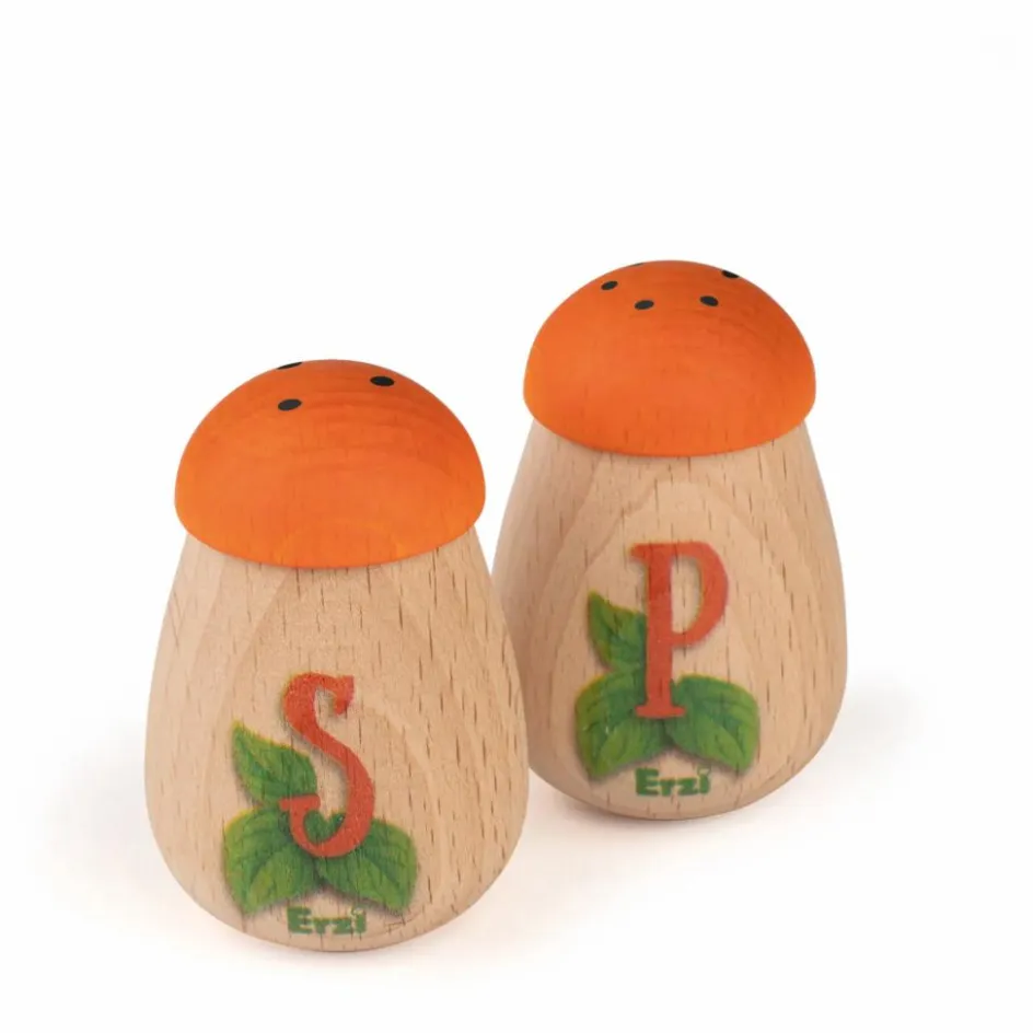 Outlet Erzi Salière et poivrier à jouer en bois Multicolore