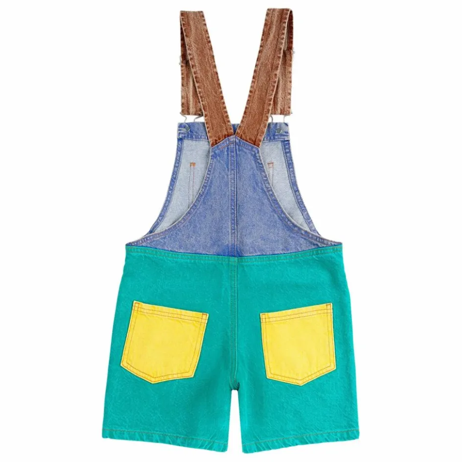 Best Bobo Choses Salopette Colorblock Coton Bio | Turquoise