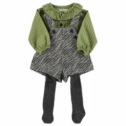Piupiuchick Salopette Courte Zébrée ||Enfant Combinaisons|Bodies, Combinaisons