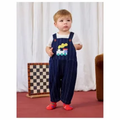 Bobo Choses Salopette en Jean Train Coton Bio | Bleu nuit