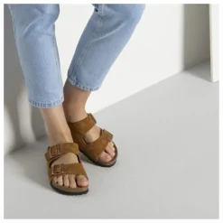 Femme BIRKENSTOCK Sandales, Espadrilles*Sandales Arizona SFB Cuir Suède Chaussant Etroit |