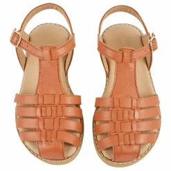 Outlet Emile et Ida Sandales Croisillons Cuir | Camel