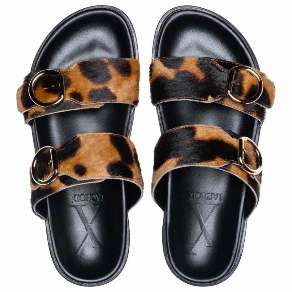 Best Lachoix Sandales Double Boucles Léopard | Camel