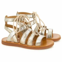 Outlet Pom d'Api Sandales Plagette Guily Strap | Doré