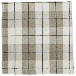 Clearance Madam Stoltz Serviette à carreaux en coton | Taupe