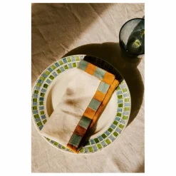 Tressé Linge De Table|Art De La Table*Serviette de table Damier en lin |