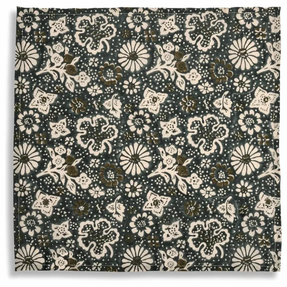 Le Monde Sauvage Serviette de table en coton Impro Kaki| Linge De Table|Art De La Table