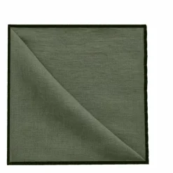 Online Communauté de biens Serviette de table en lin lavé-surfilée - Set de 4 | Vert kaki