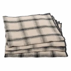 Le Monde Sauvage Linge De Table|Art De La Table*Serviettes de table Highlands en lin lavé - Set de 4 |