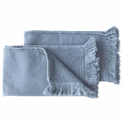 Online La cerise sur le gâteau Serviettes d'invité en coton bio Luna - Set de 2 | Bleu ciel