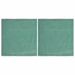 Best Anna + Nina Serviettes en coton bio Vichy - Set de 2 | Vert