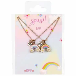 Best Souza Set cadeau BFF - Colliers Arc en ciel Multicolore
