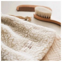Outlet Gentil Coquelicot Set coiffure pour bébé et pochon sherpa Naturel