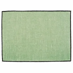 Outlet Haomy Set de table Borgo en lin enduit | Vert amande