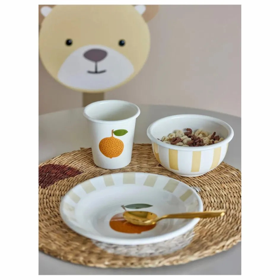 Outlet Bloomingville Mini Set vaisselle en émail Agnès | Blanc