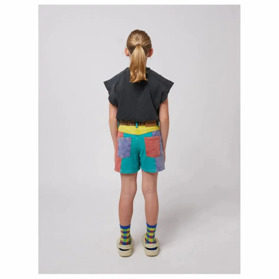 Bobo Choses Short en Jean Colorblock Coton Bio ||Enfant Shorts, Bermudas|Jupes, Shorts