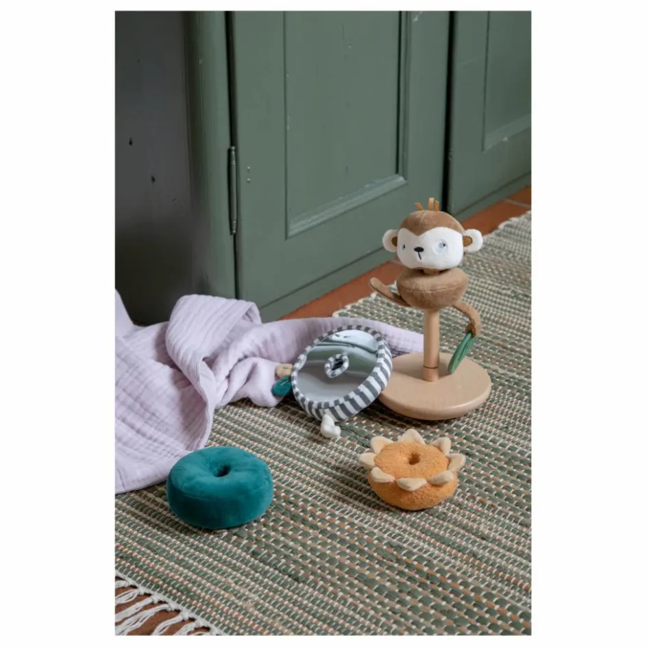 Sebra Singe à empiler doudou et bois| Jouets D'Éveil