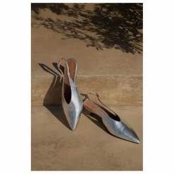Lachoix Slingback à Talons Métallisées | Argenté