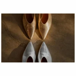 New Slingback à Talons Métallisées | Femme Chaussures À Talons