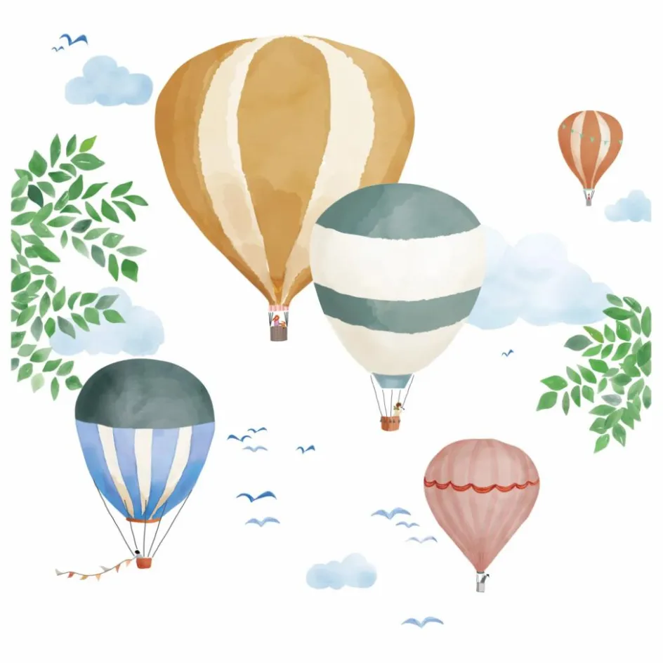 Discount MIMI'lou Sticker géant Montgolfière Aquarelle Multicolore