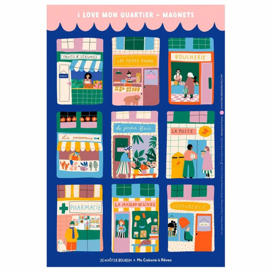 Ma Cabane à rêves Stickers magnétiques Mon Quartier| Jeux Éducatifs