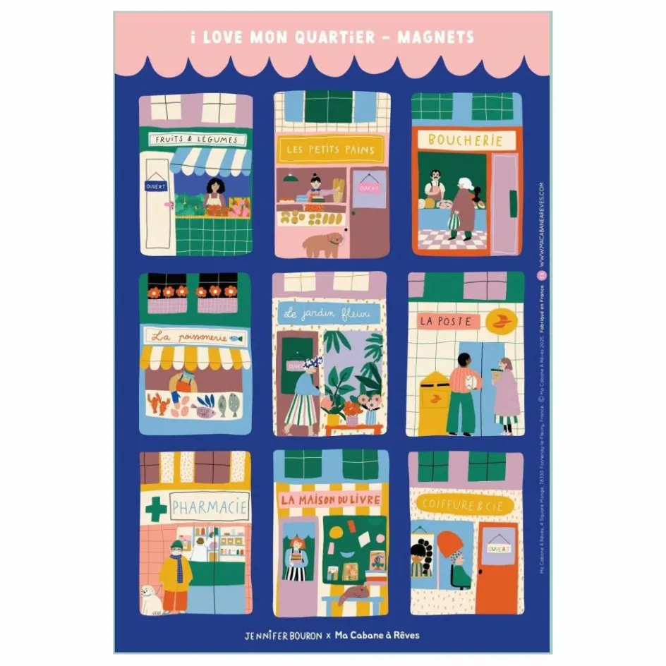Ma Cabane à rêves Stickers magnétiques Mon Quartier| Jeux Éducatifs