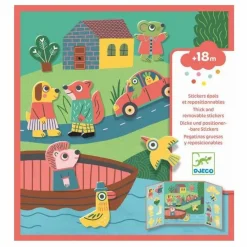 Hot Djeco Stickers épais et repositionnables Les animaux Multicolore