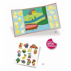 Hot Djeco Stickers épais et repositionnables Les animaux Multicolore