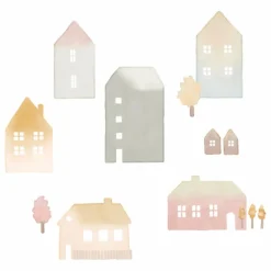 MIMI'lou Stickers Petites Maisons|Enfant Décoration Murale|Déco Murale Enfant