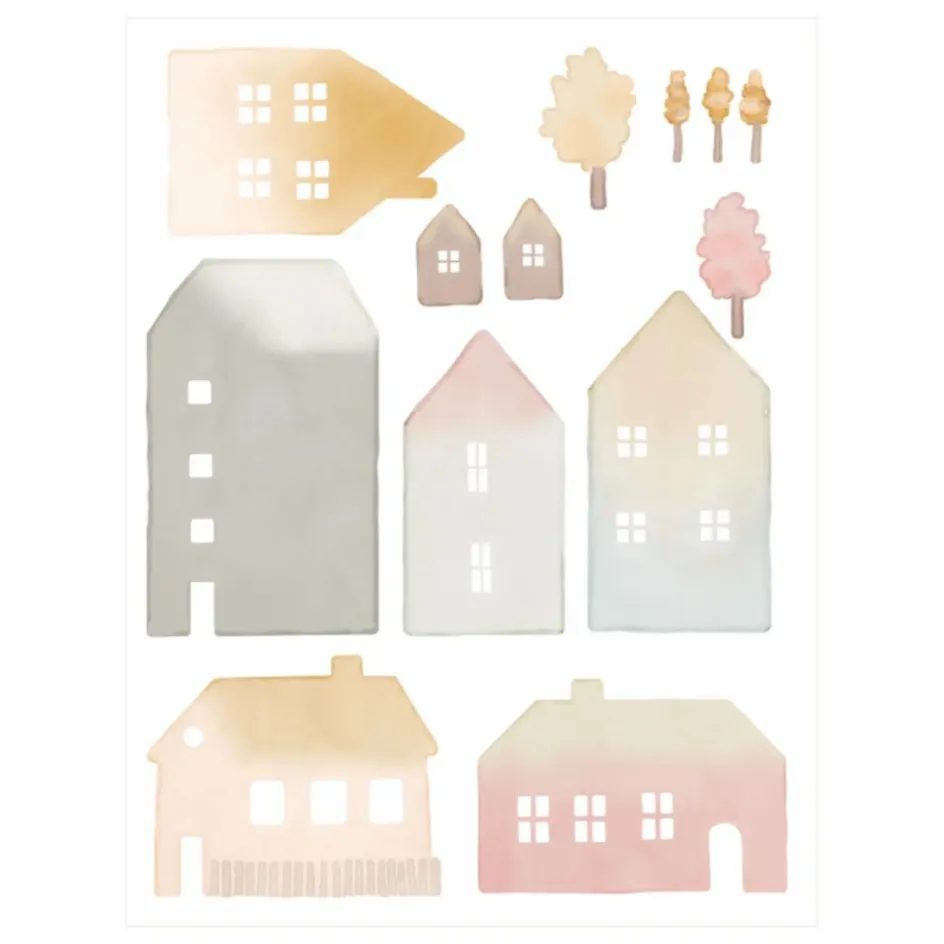MIMI'lou Stickers Petites Maisons|Enfant Décoration Murale|Déco Murale Enfant