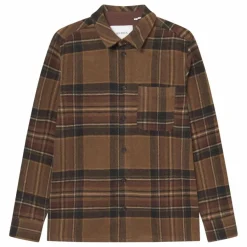Online Les Deux Surchemise Kaleb Carreaux Laine | Marron