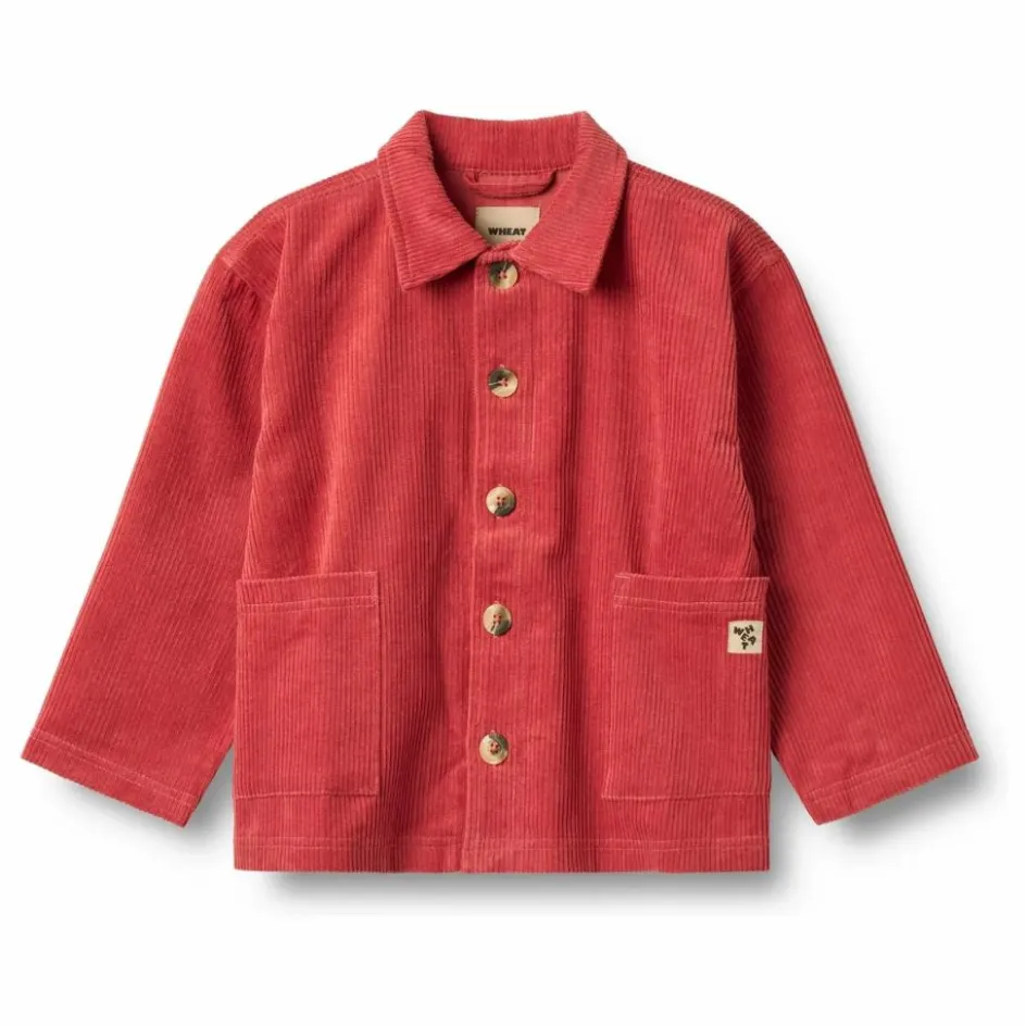 Clearance Wheat Surchemise Sage Velours Côtelé Coton Bio | Rouge