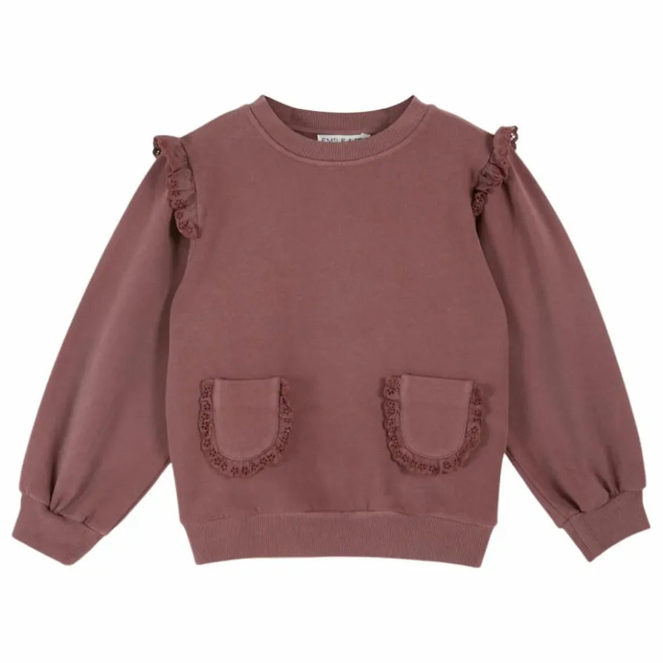 Discount Emile et Ida Sweat Broderie Anglaise Coton Bio | Violine