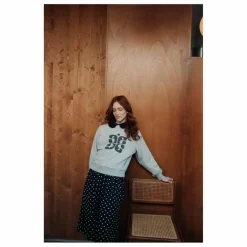 Discount Emile et Ida Sweat Carl Sigle Coton Bio | Gris chiné