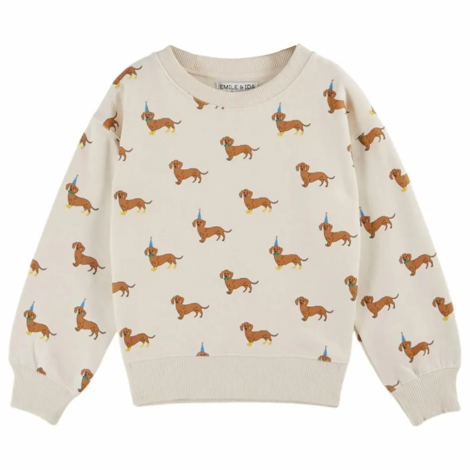 Sale Emile et Ida Sweat Chiens Coton Bio | Ecru