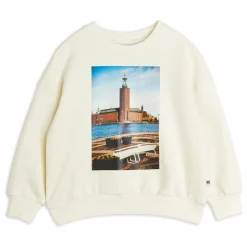 Sale Mini Rodini Sweat City Hall Coton Bio | Ecru