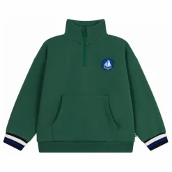 Outlet Petit Bateau Sweat Col Cheminée Logo | Vert sapin