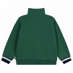 Outlet Petit Bateau Sweat Col Cheminée Logo | Vert sapin