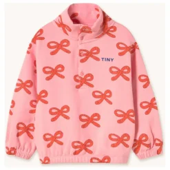 Sale Tinycottons Sweat Col Montant Nœuds Coton Bio | Rose