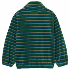 Online Tinycottons Sweat Col Montant Rayé Velours | Vert
