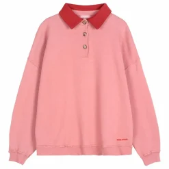 Bobo Choses Sweat Col Polo Oversize Colour Block Coton Bio - Collection Femme ||Femme Sweats