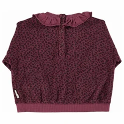 Enfant Piupiuchick Sweats|Sweats*Sweat Col Volants Léopard Coton Bio |