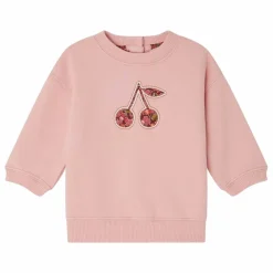 New Bonpoint Sweat Dahlia Molleton Coton Bio | Rose bonbon