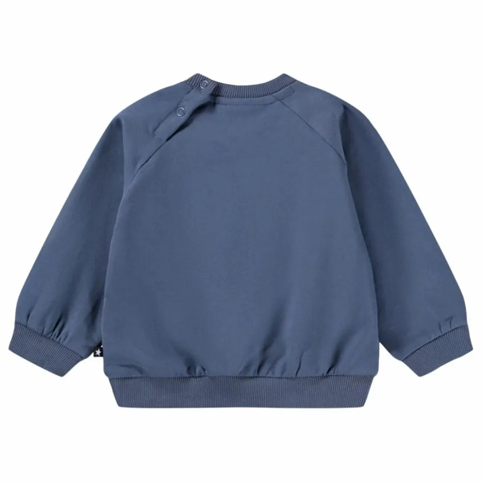 Sale Molo Sweat Disc Smiley Coton Bio | Bleu