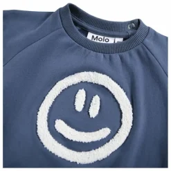 Sale Molo Sweat Disc Smiley Coton Bio | Bleu
